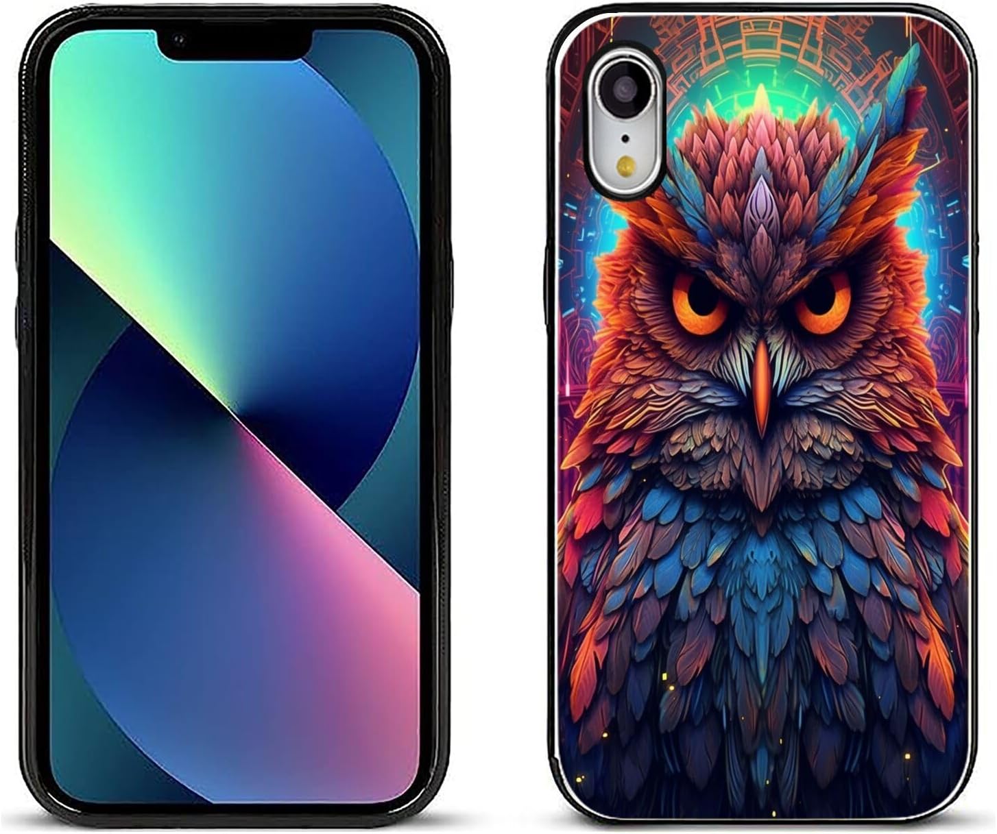 DAFEI Stylish Wallet Case for iPhone Xr with Owl-aa1472 Design – Premium Protection and Functionality Sleek Design Kickstand Feature