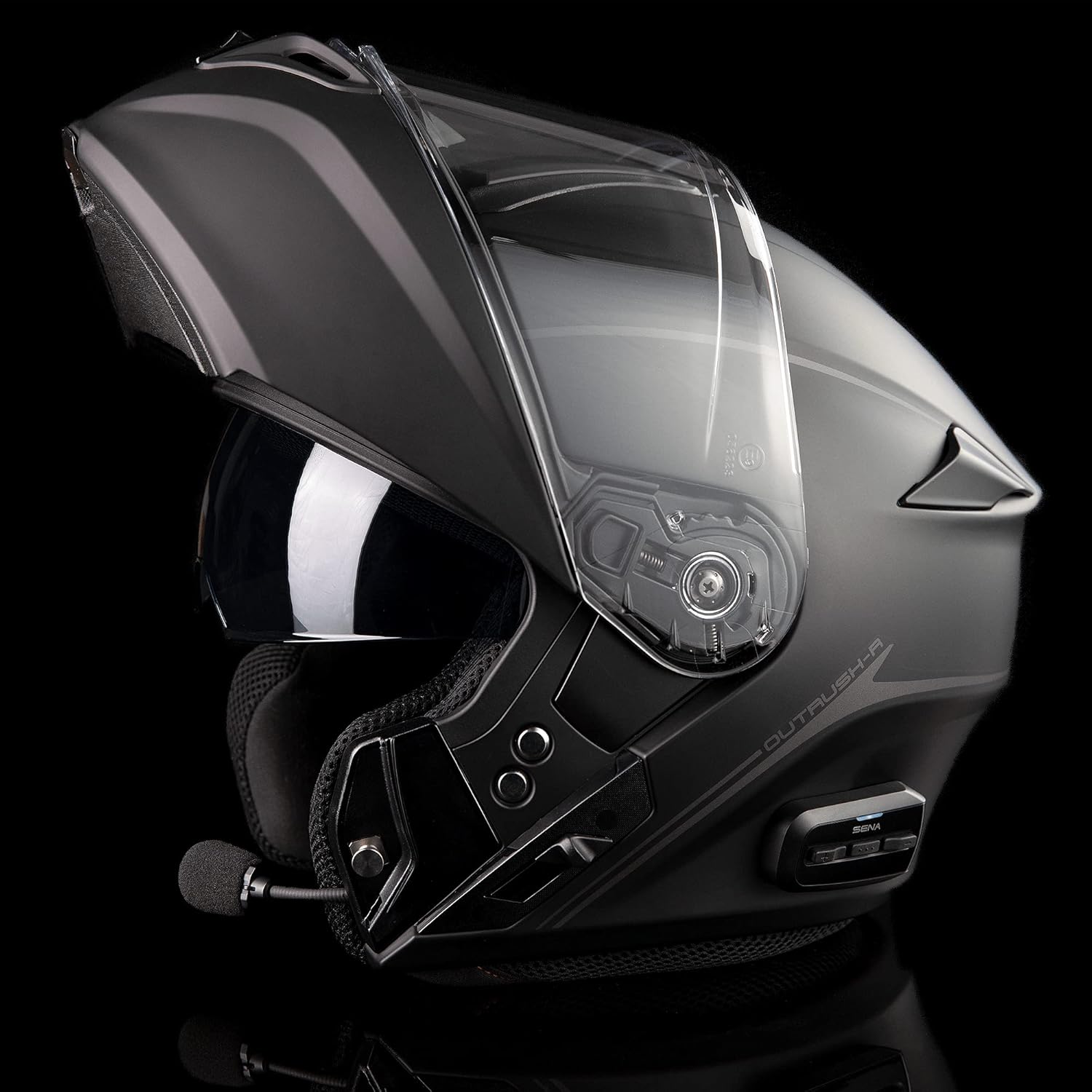 Sena Outrush – Casco modular de motocicleta Bluetooth con sistema de intercomunicación