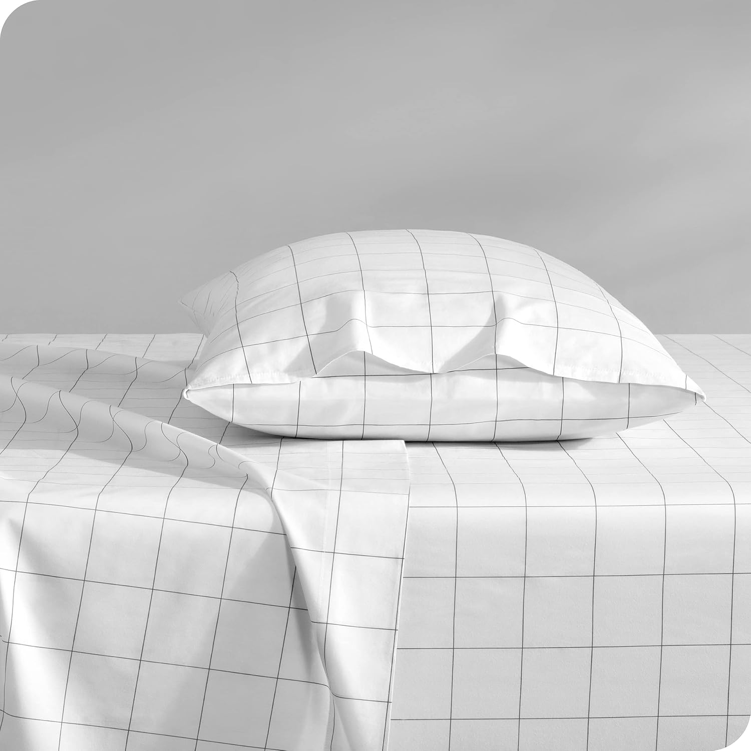 Bare Home Juego de sábanas y fundas de almohada de 100 % algodón orgánico, tejido percal fresco, ligero y transpirable, sábanas y fundas de almohada