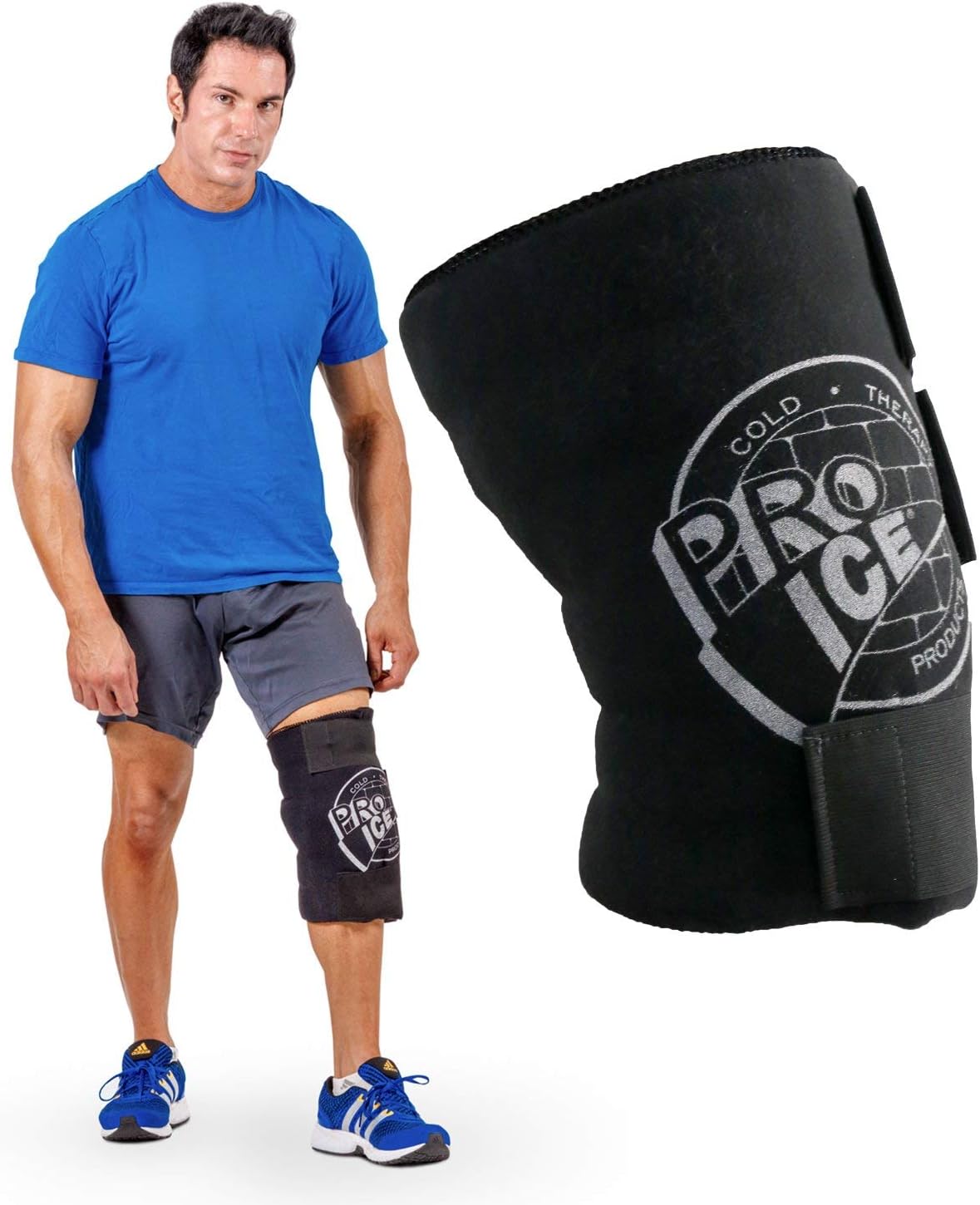 Cold Wrap para rodilla izquierda y derecha, ideal para esguinces de rodilla, hinchazón y artritis – Inserto de bolsa de hielo incluido