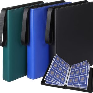 Paquete de 3 carpetas de tarjetas intercambiables impermeables con 900 bolsillos, álbum comercial, carpeta de colección de tarjetas con cremallera, Paquete de 3 carpetas de tarjetas intercambiables impermeables con 900 bolsillos, álbum comercial, carpeta de colección de tarjetas con cremallera,