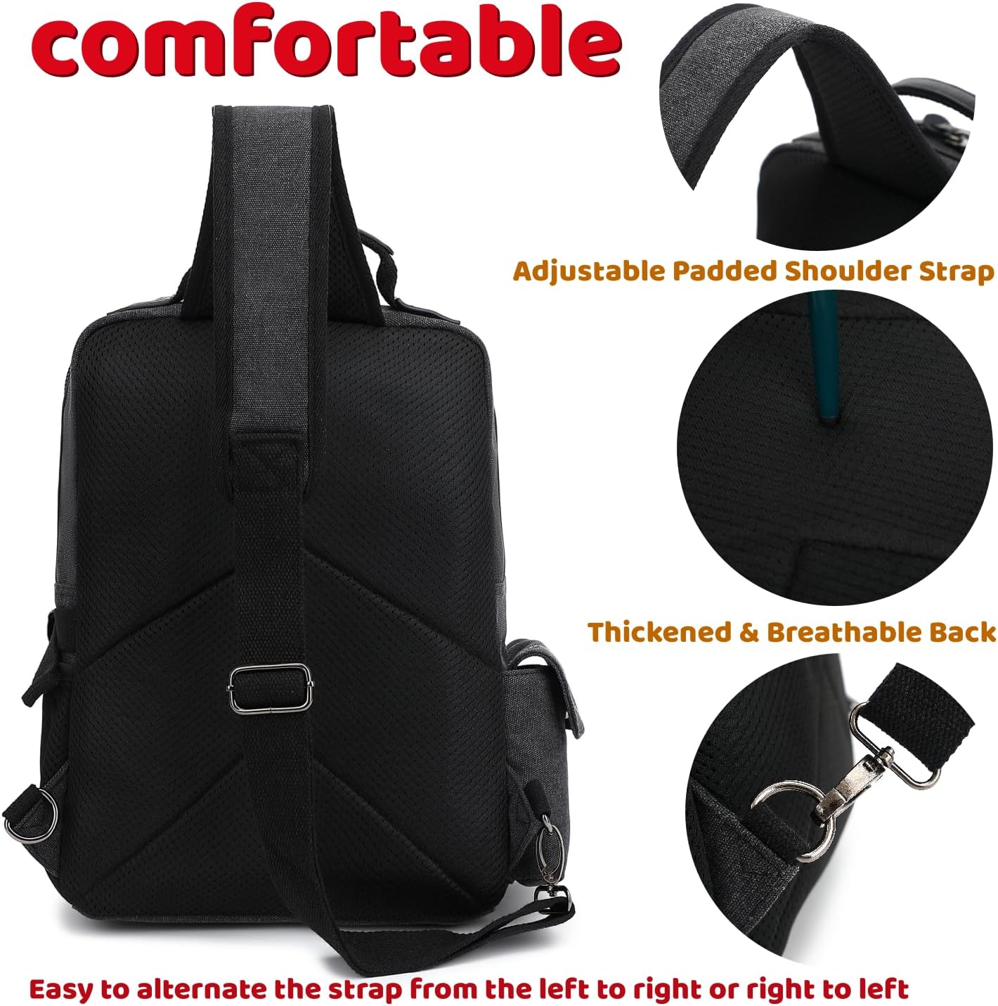 Leaper Bolso de mensajero retro para hombre, bolso cruzado al aire libre, bolso de hombro