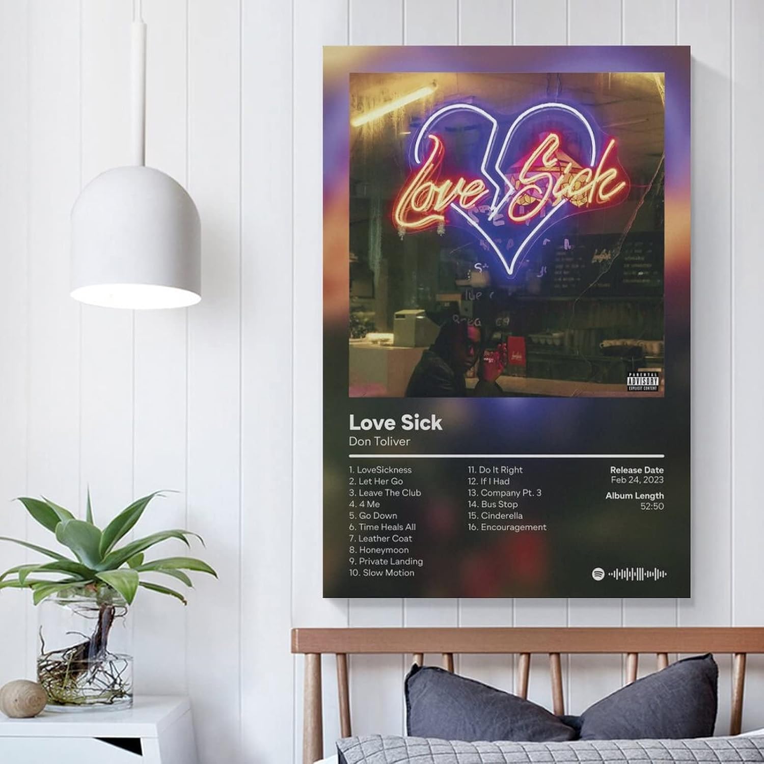 MALOOS Don Toliver – Póster de lienzo de amor enfermo para pared, pintura artística decorativa, sala de estar, dormitorio, regalo, sin marco, estilo