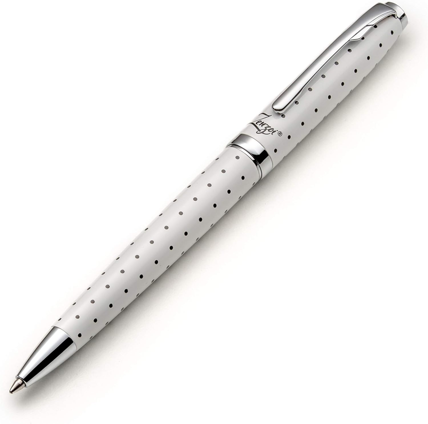 ZenZoi Bolígrafo blanco eleva tu experiencia de escritura con el juego de bolígrafos de metal blanco suave y lujoso con tinta recargable y diseño