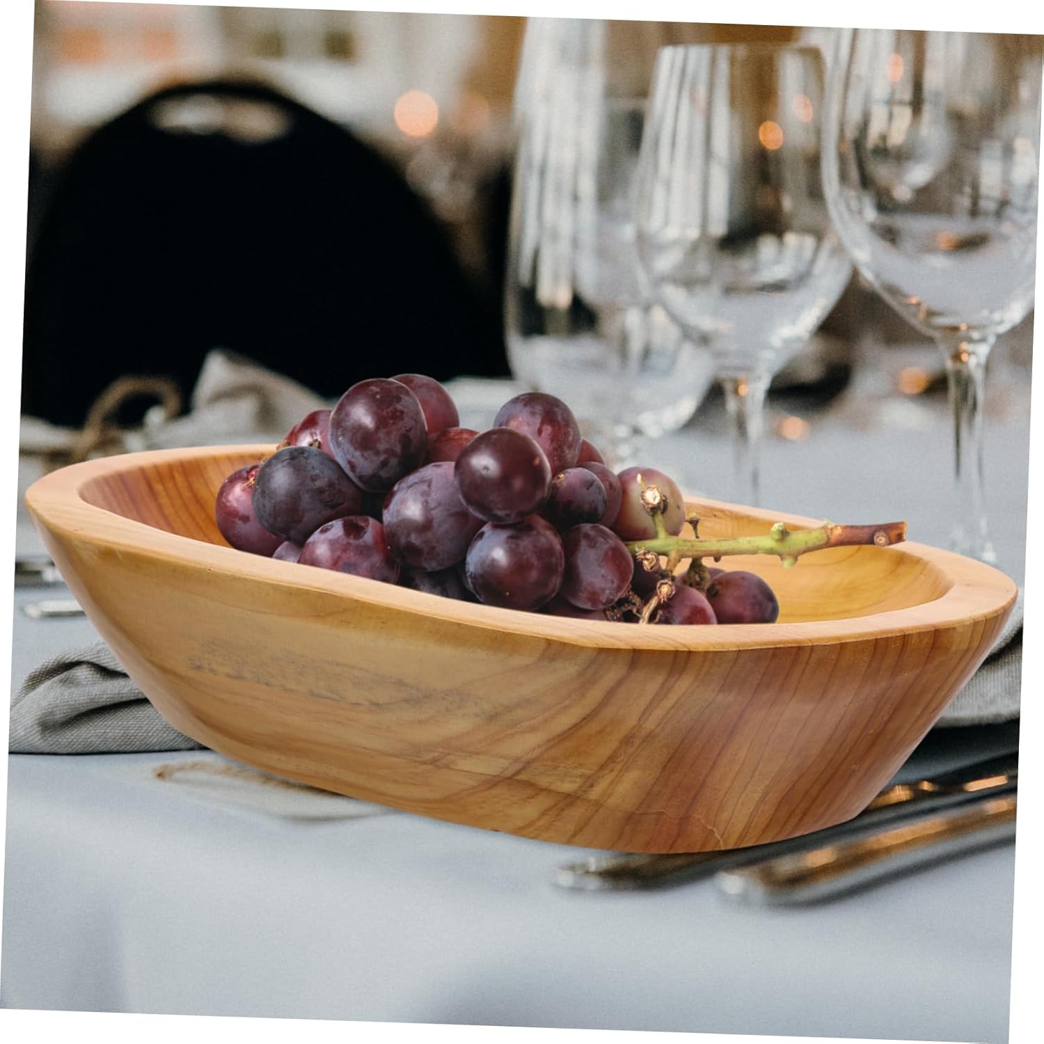 TIDTALEO Bandejas de comida de decoración de madera Bandeja de fruta Tazón de pan de madera Bandeja pequeña Bandeja de madera Frutero de madera