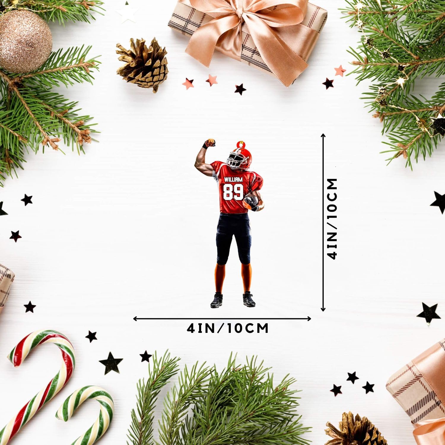 Podagree – Adornos de fútbol personalizados con nombre de 2023, adornos de Navidad de madera, adorno para colgar en el árbol de Navidad, decoración