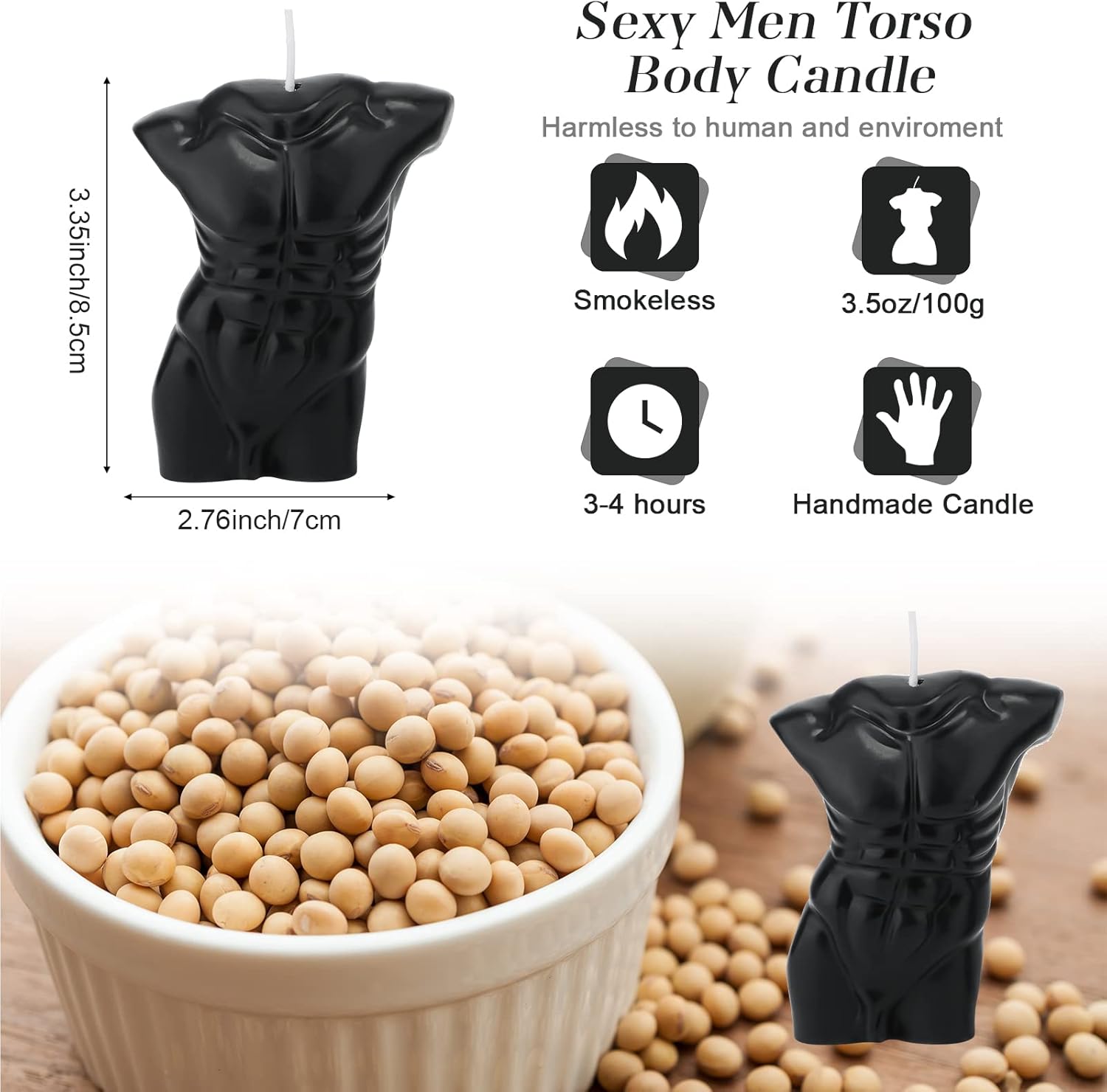 2 velas en forma de cuerpo, vela de cuerpo femenino, vela de torso para hombres, vela perfumada, vela perfumada, vela de cuerpo masculino, vela