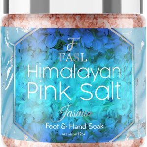 Fasl Sal de baño rosa del Himalaya con aceite esencial de jazmín orgánico, 12 onzas Fasl Sal de baño rosa del Himalaya con aceite esencial de jazmín orgánico, 12 onzas