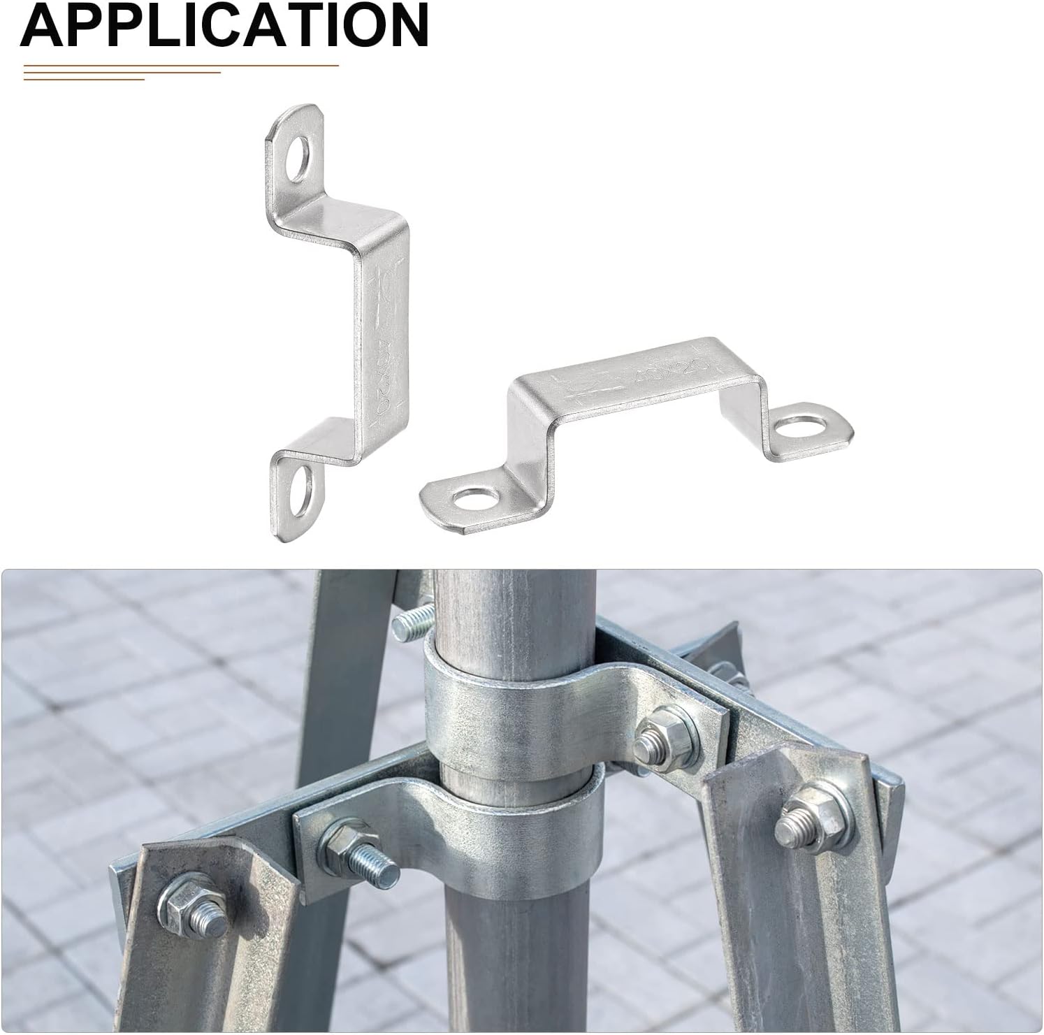 DTGN Soporte de conector de puntal en forma de U de 0.709 in x 1.634 in (InnerHxInnerW) – Paquete de 6 – Bueno para fijación de tuberías en el hogar