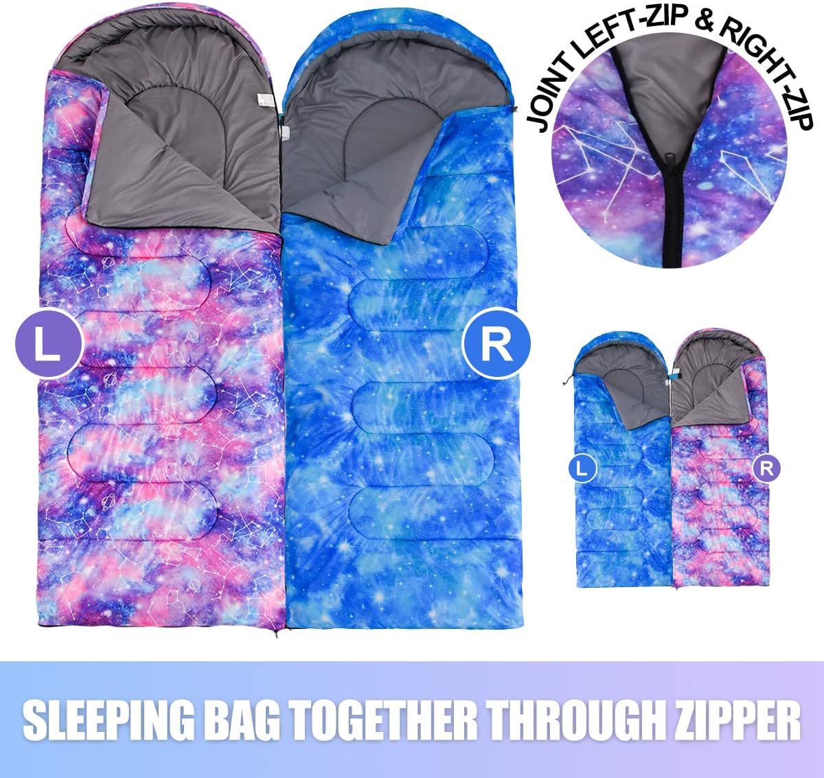 Holawakaka Saco de dormir al aire libre para adultos, 3 estaciones, cálido clima frío, impermeable, ligero, bolsas de dormir para adultos,