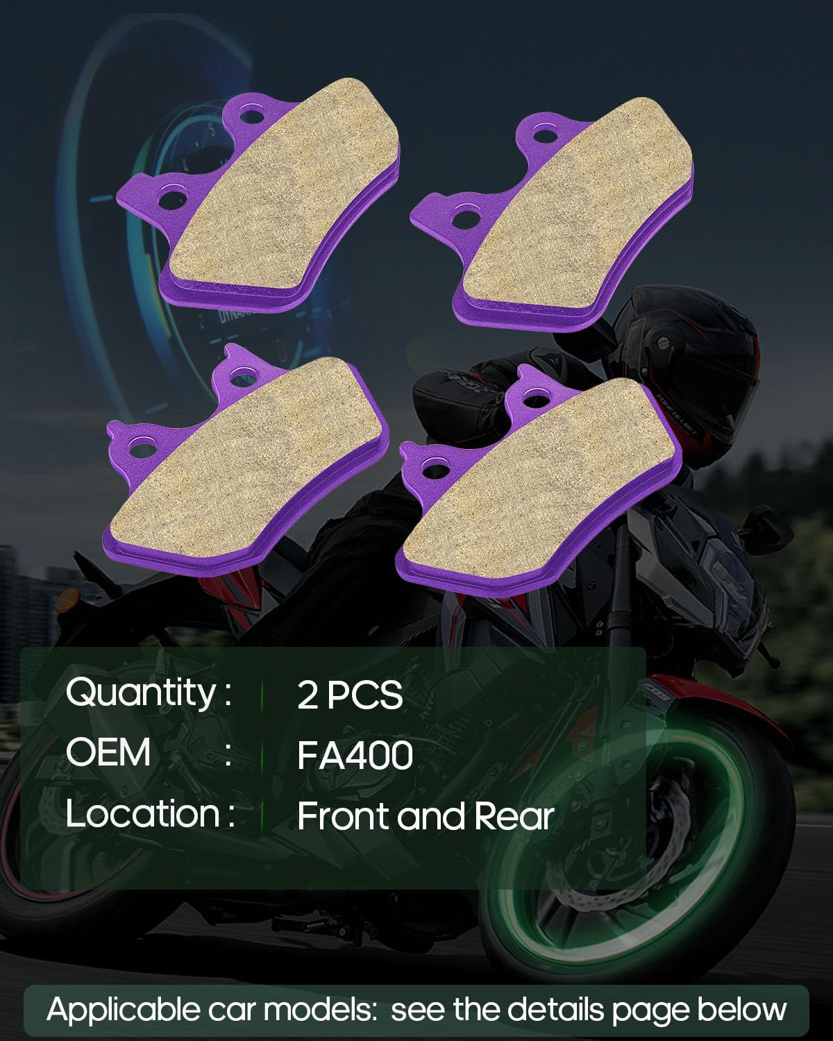 SCITOO Pastillas de freno de fibra de carbono aptas para 00 01-04 Dyna, 01-06 para Fatboy, 00 01-03 05 HeritageNight, 00-02 Softail