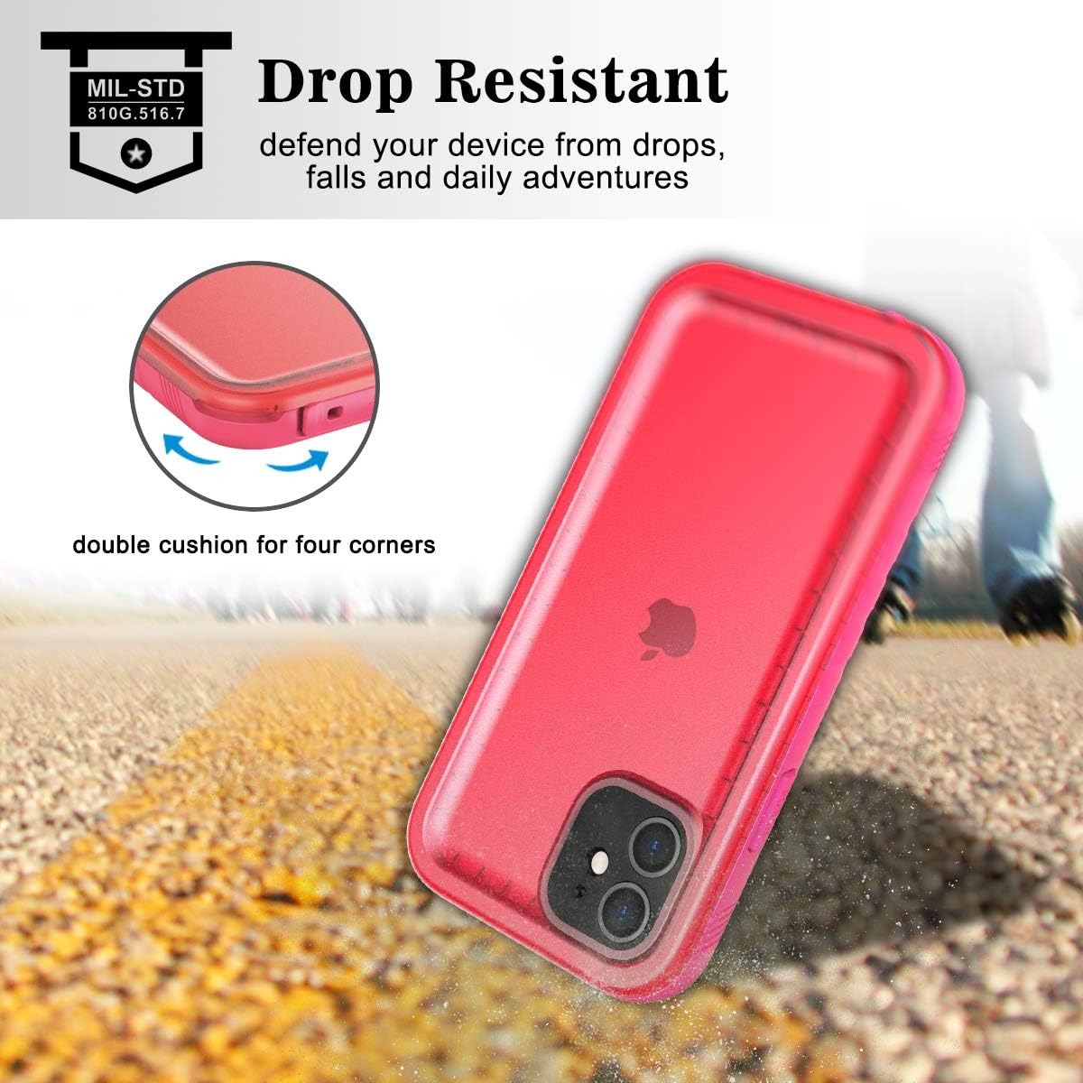 SPORTLINK Funda impermeable para iPhone 11, de cuerpo completo, protección resistente, cubierta completamente sellada, a prueba de polvo, protector