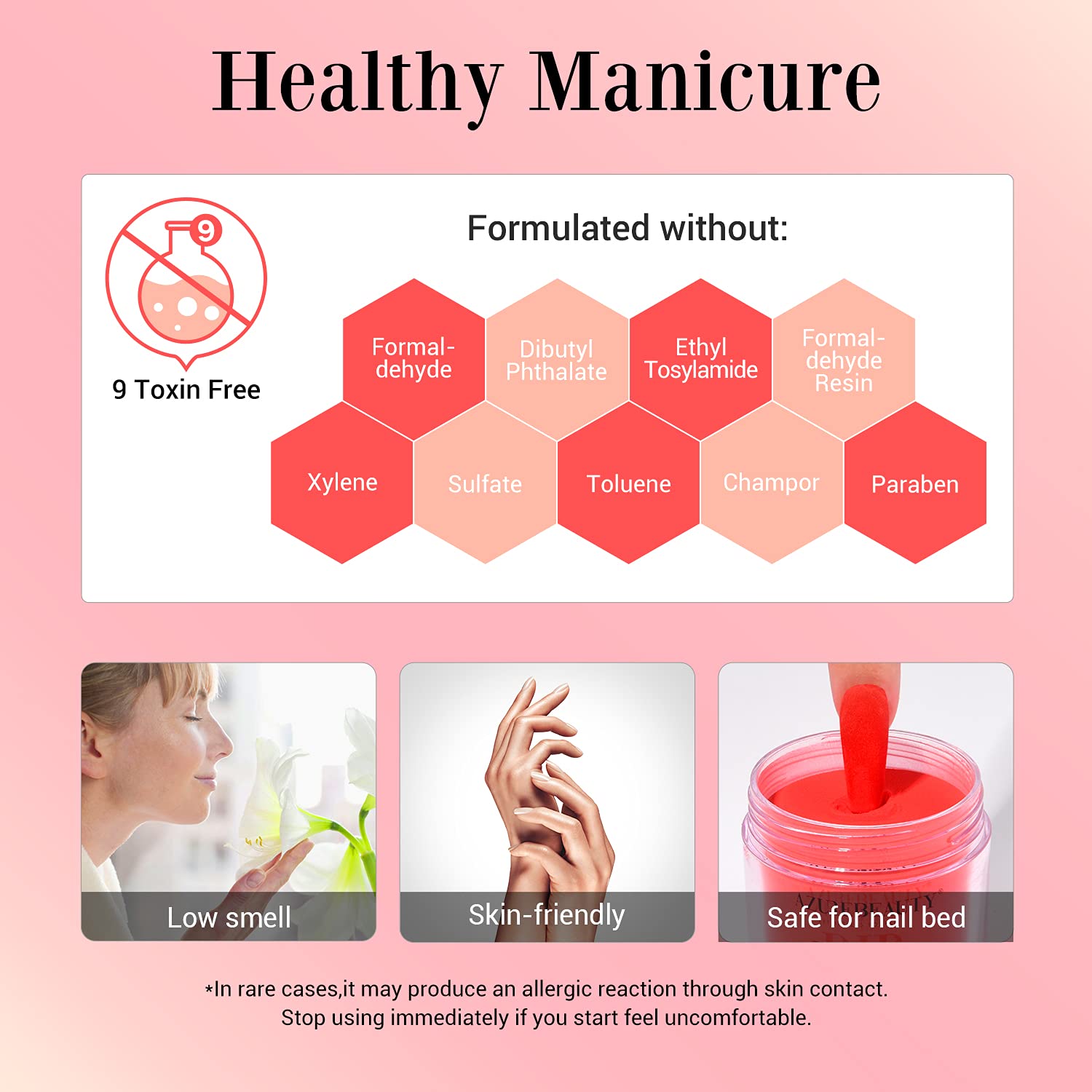 AZUREBEAUTY – Polvo de inmersión rojo, rojo brillante clásico, uñas francesas para principiantes, salón de manicura en casa, sin olor, de larga