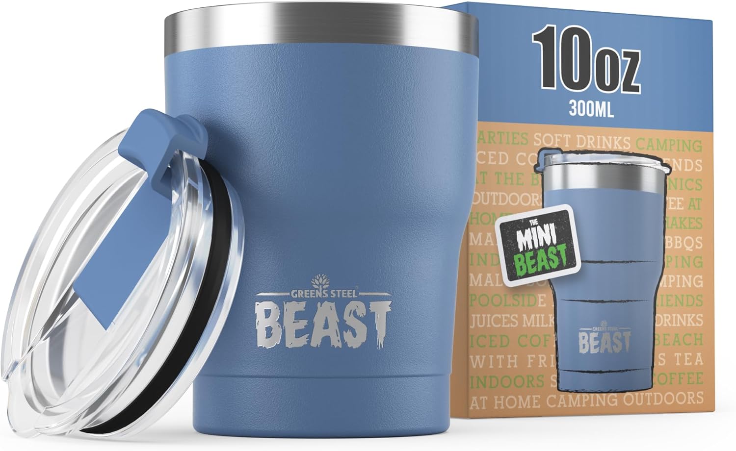 Beast – Vaso de acero inoxidable con aislamiento al vacío para café, taza de hielo, termo de viaje de doble pared (cielo tormentoso)