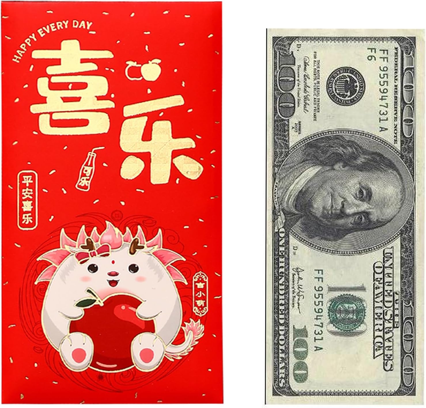 12 sobres rojos del año 2024 del dragón para paquete rojo de Año Nuevo chinoLai SeeLucky Hong Bao para festival de primavera, boda, cumpleaños de