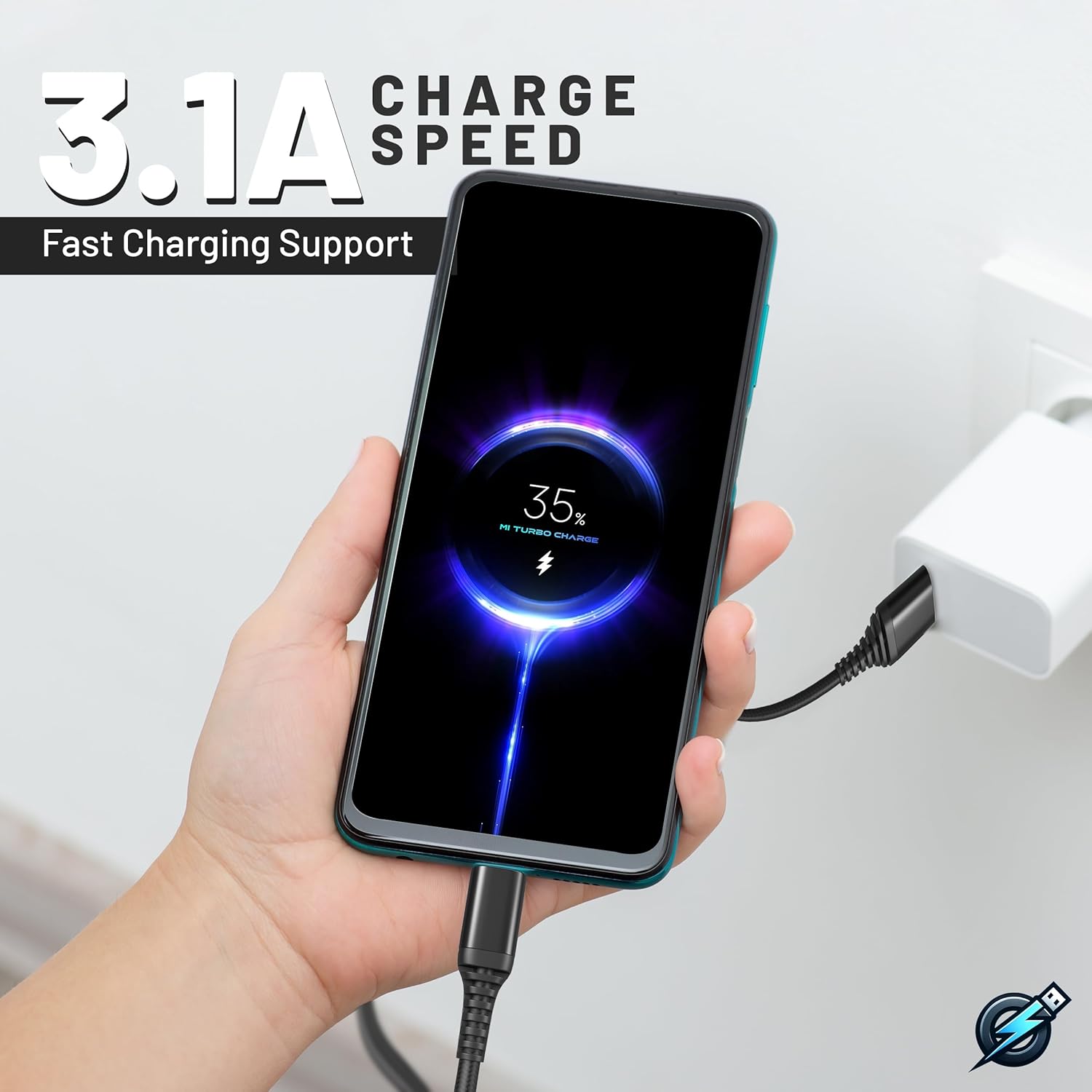 Cable USB C 5 unidades 3.1A QC 3.0 60W de carga rápida USB tipo C a A (336610 pies) cables trenzados de nailon compatibles con iPhone 15, MacBook