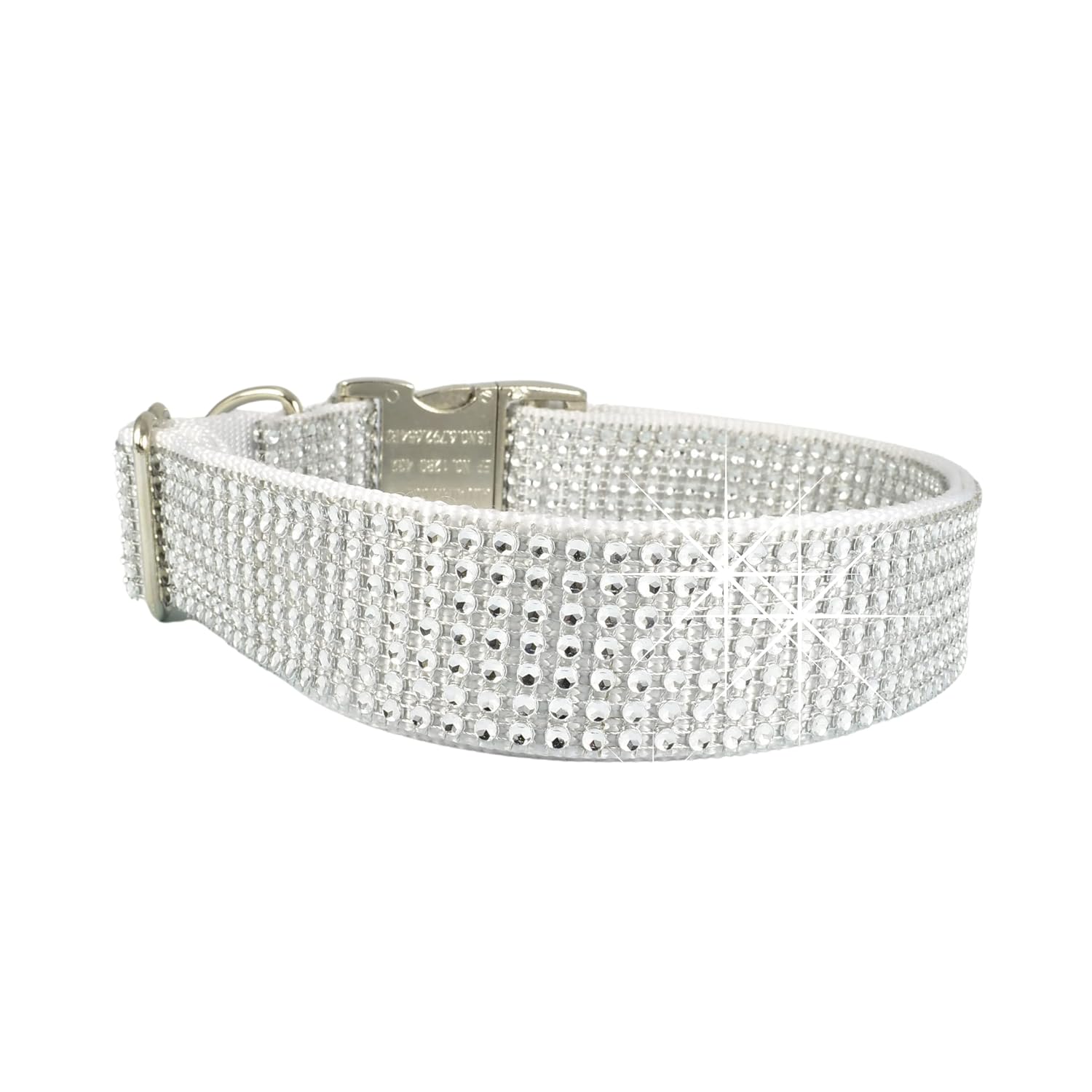 Fancy Rhinestone Dog Collar, Bling Girl Dog Collar Gift, Jeweled Dog Collar for Small Medium Large Girls and Giant Breed Dogs (Large 1 x 15-24″,