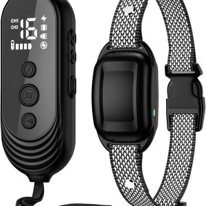 Collar de entrenamiento para perros con control remoto, IPX7, impermeable, recargable, con bloqueo de seguridad, 8-27 pulgadas de longitud Collar de entrenamiento para perros con control remoto, IPX7, impermeable, recargable, con bloqueo de seguridad, 8-27 pulgadas de longitud