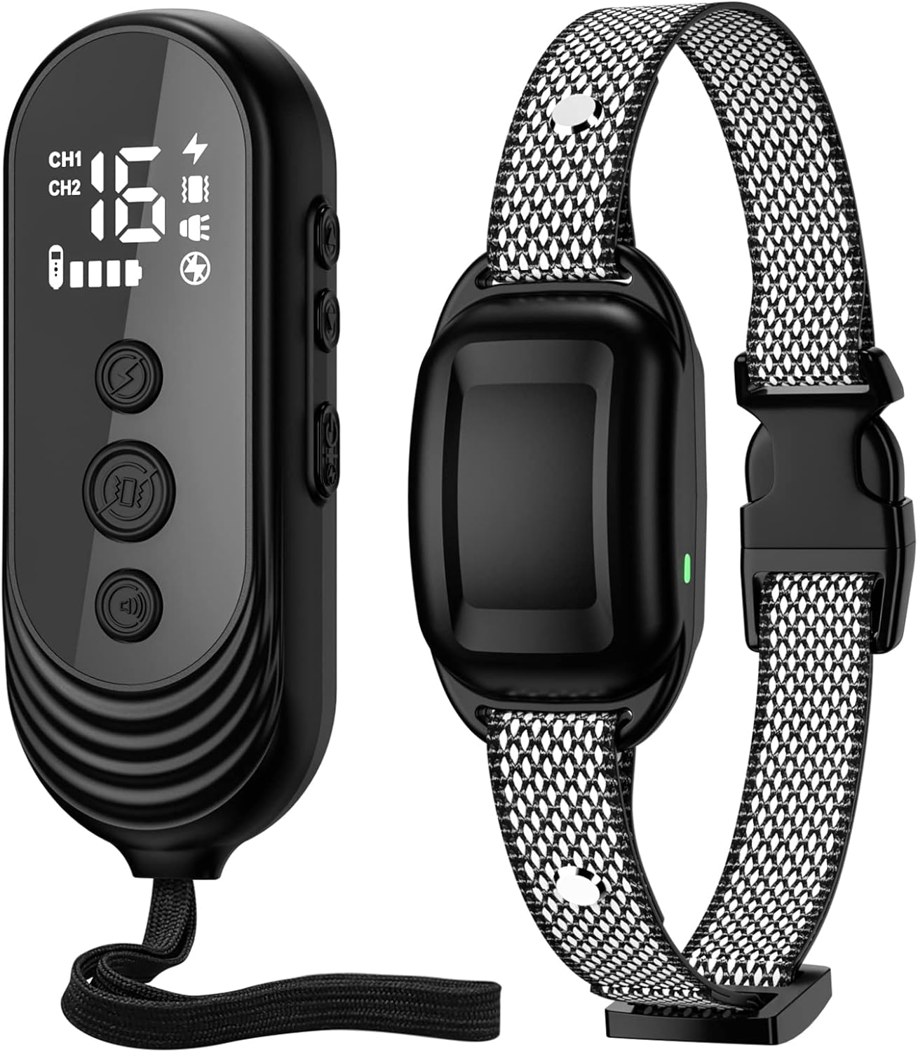 Collar de entrenamiento para perros con control remoto, IPX7, impermeable, recargable, con bloqueo de seguridad, 8-27 pulgadas de longitud