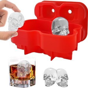 Molde grande para bolas de hielo de whisky, un juego de 4 moldes grandes para cubitos de hielo, moldes redondos grandes, silicona reutilizable de Molde grande para bolas de hielo de whisky, un juego de 4 moldes grandes para cubitos de hielo, moldes redondos grandes, silicona reutilizable de