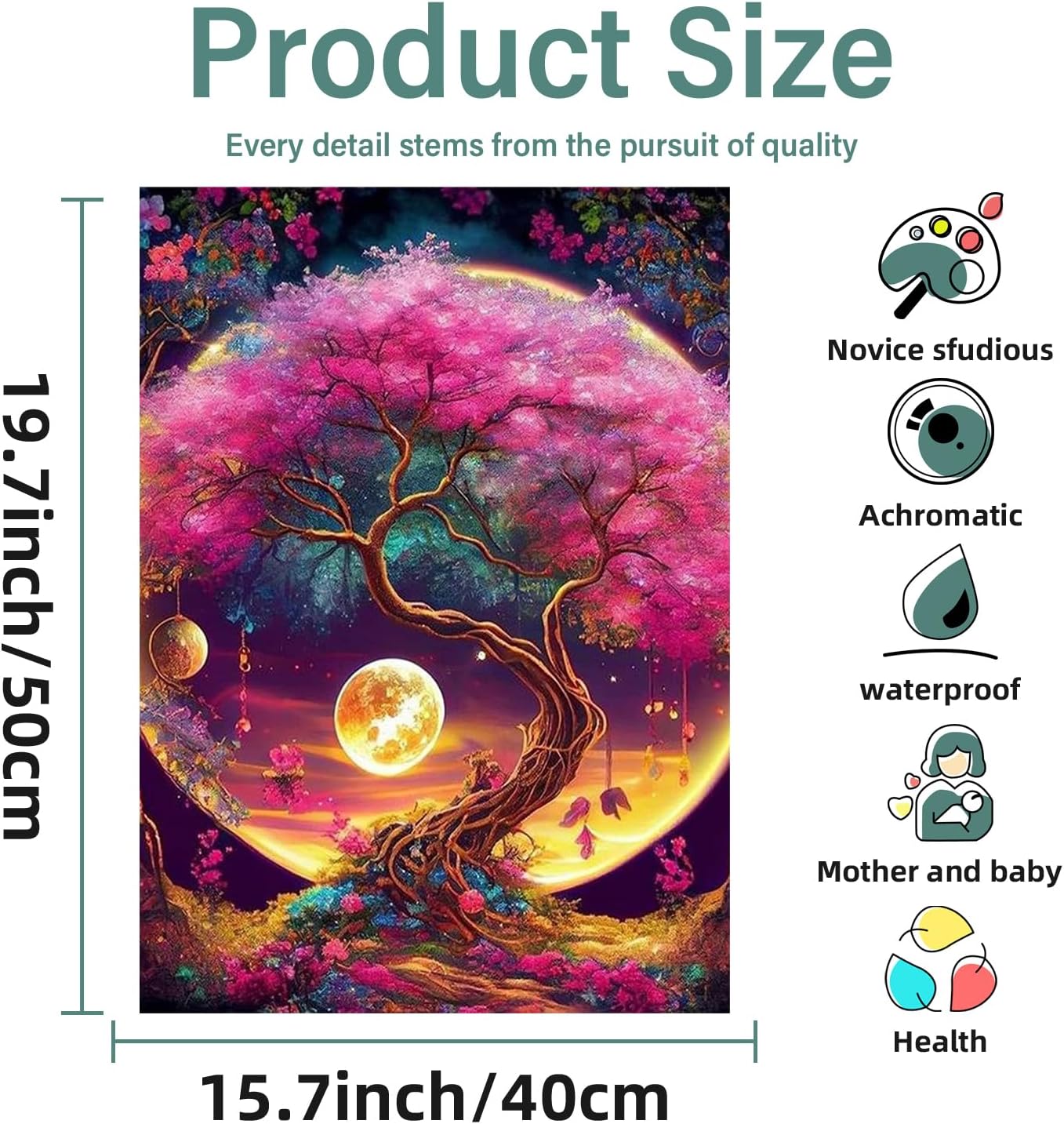 Aestalrcus Kit de pintura por números para adultos, pintura de árboles por números para adultos, kits de pintura acrílica para adultos por números