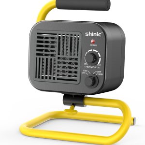 Shinic Calentadores de garaje para uso en interiores, cuerpo matal, calentador de espacio portátil con termostato, cabeza ajustable, soporte Shinic Calentadores de garaje para uso en interiores, cuerpo matal, calentador de espacio portátil con termostato, cabeza ajustable, soporte
