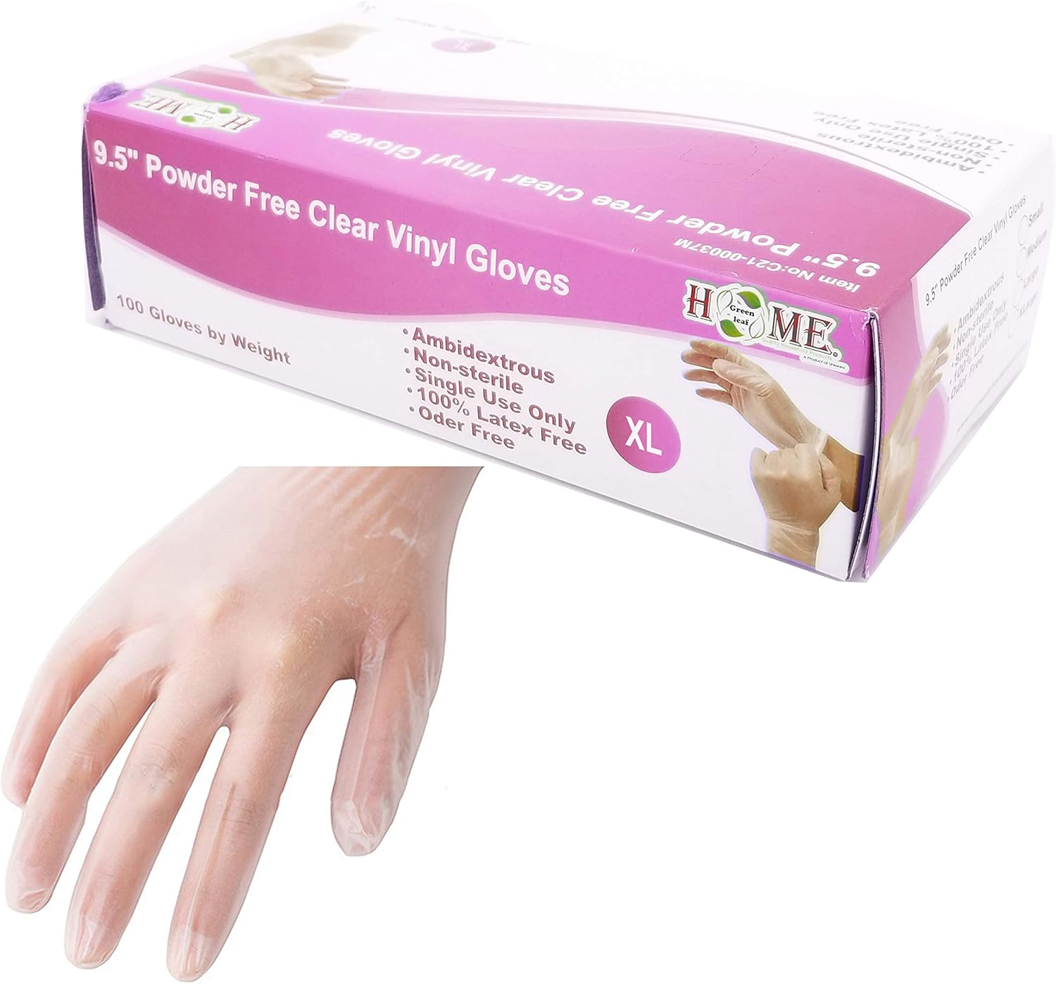 UNIWARE 100 guantes de vinilo transparente de 9.5 pulgadas, de un solo uso, sin polvo, guantes desechables, ambidiestros, no estériles, sin látex y
