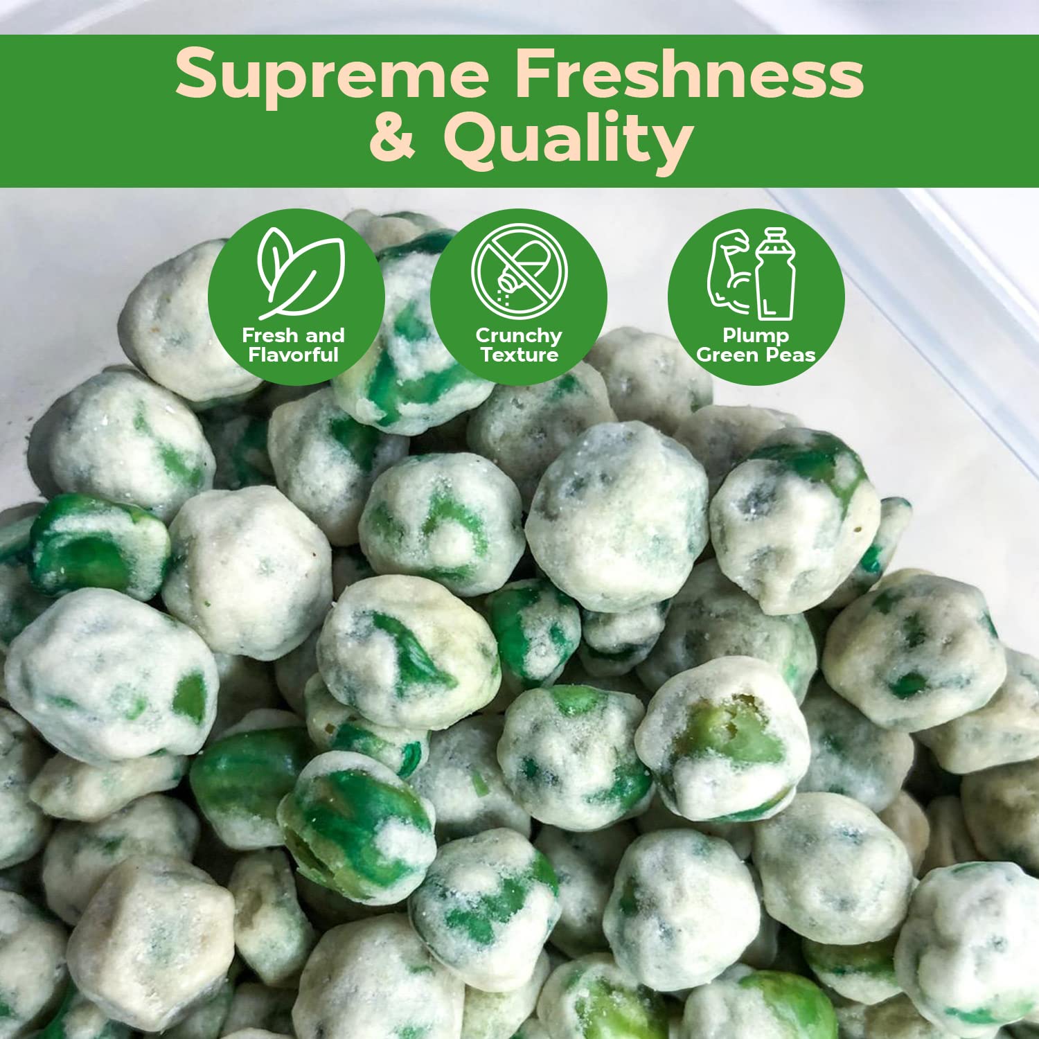 Sincerely Nuts Guisantes Wasabi (3 libras)  Ideal para ensaladas o una fuente de proteína alimentada por plantas. Añade a la mezcla de frutos secos,