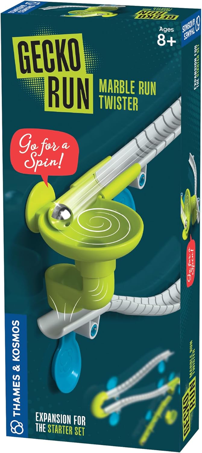 Paquete de expansión Gecko Run Marble Run Twister de Thames & Kosmos  Truco extra para juego de iniciación vertical de canicas configuración rápida