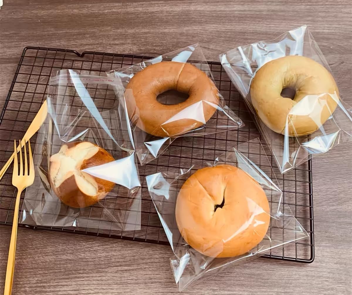 Bolsas de celofán transparentes resellables para panadería, velas, jabón, galletas (4 x 6 pulgadas, 100 unidades)