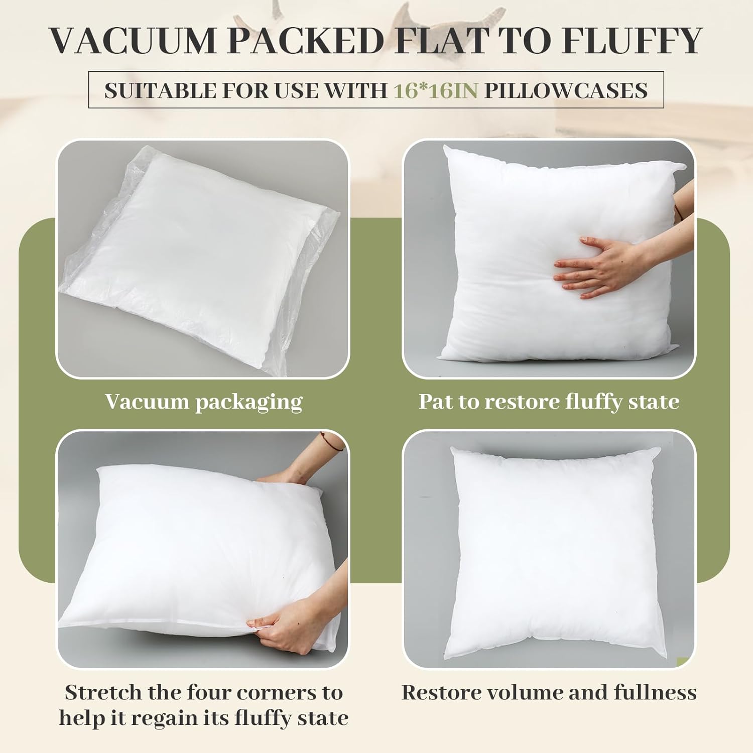 Paquete de 30 rellenos de almohada de 18 x 18 pulgadas, juego de almohadas cuadradas blancas a granel para cama y sofá, decoración para el día de
