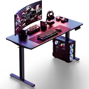 Shintenchi Escritorio eléctrico de pie ajustable en altura, escritorio de computadora de pie de 55 x 24 pulgadas, escritorio de trabajo para oficina Shintenchi Escritorio eléctrico de pie ajustable en altura, escritorio de computadora de pie de 55 x 24 pulgadas, escritorio de trabajo para oficina