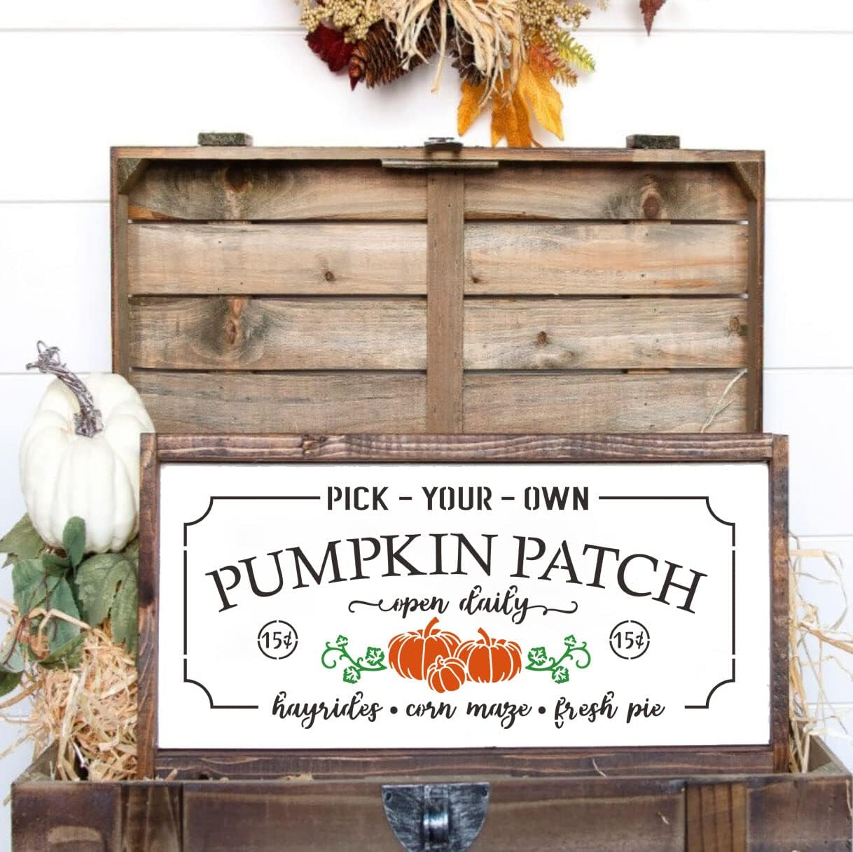 Plantillas de otoño para pintar en madera, plantillas de calabaza reutilizables para dibujo de Acción de Gracias, gran bienvenidafeliz otoño Y’All