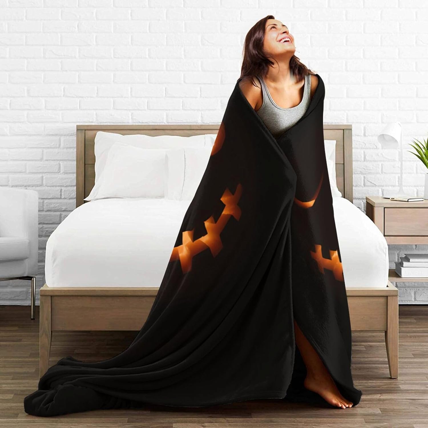 Manta de microforro polar ultrasuave para Halloween, ligera, mullida y cálida, manta de franela de Halloween para sofá, cama, sala de estar, 50 x 40