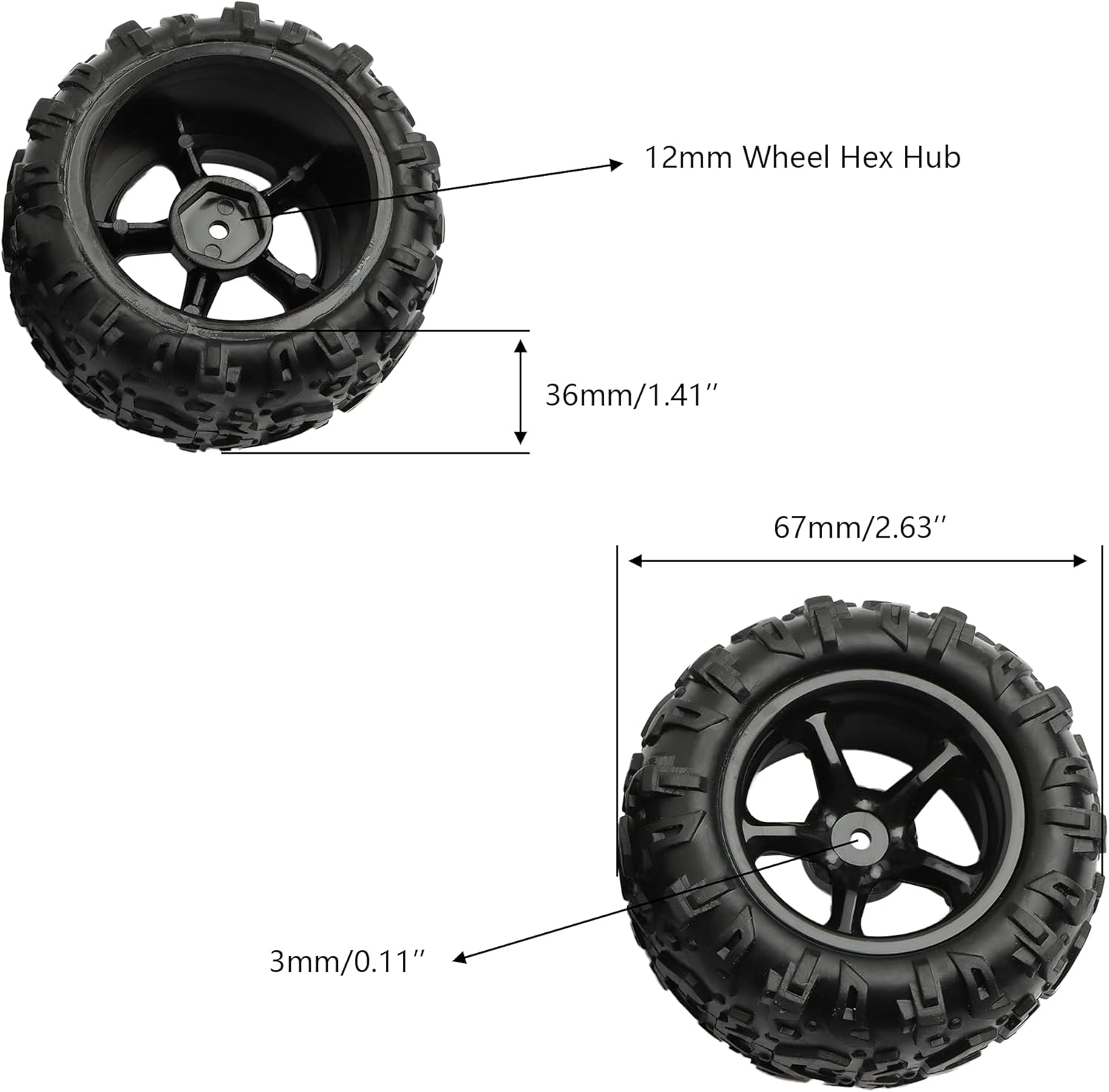 GDOOL 118 9300 RC Neumáticos Juego de ruedas PX9300-21 Accesorios Piezas de repuesto para 118 9300 9304 Camiones 300E 302E RC sin escobillas (2