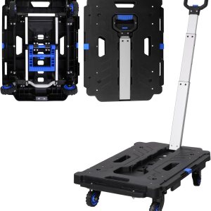 TRY & DO Carro de mano de plataforma  300 libras de capacidad resistente portátil de mano carrito de mano Dolly  Carro de mano plegable para carga y TRY & DO Carro de mano de plataforma  300 libras de capacidad resistente portátil de mano carrito de mano Dolly  Carro de mano plegable para carga y