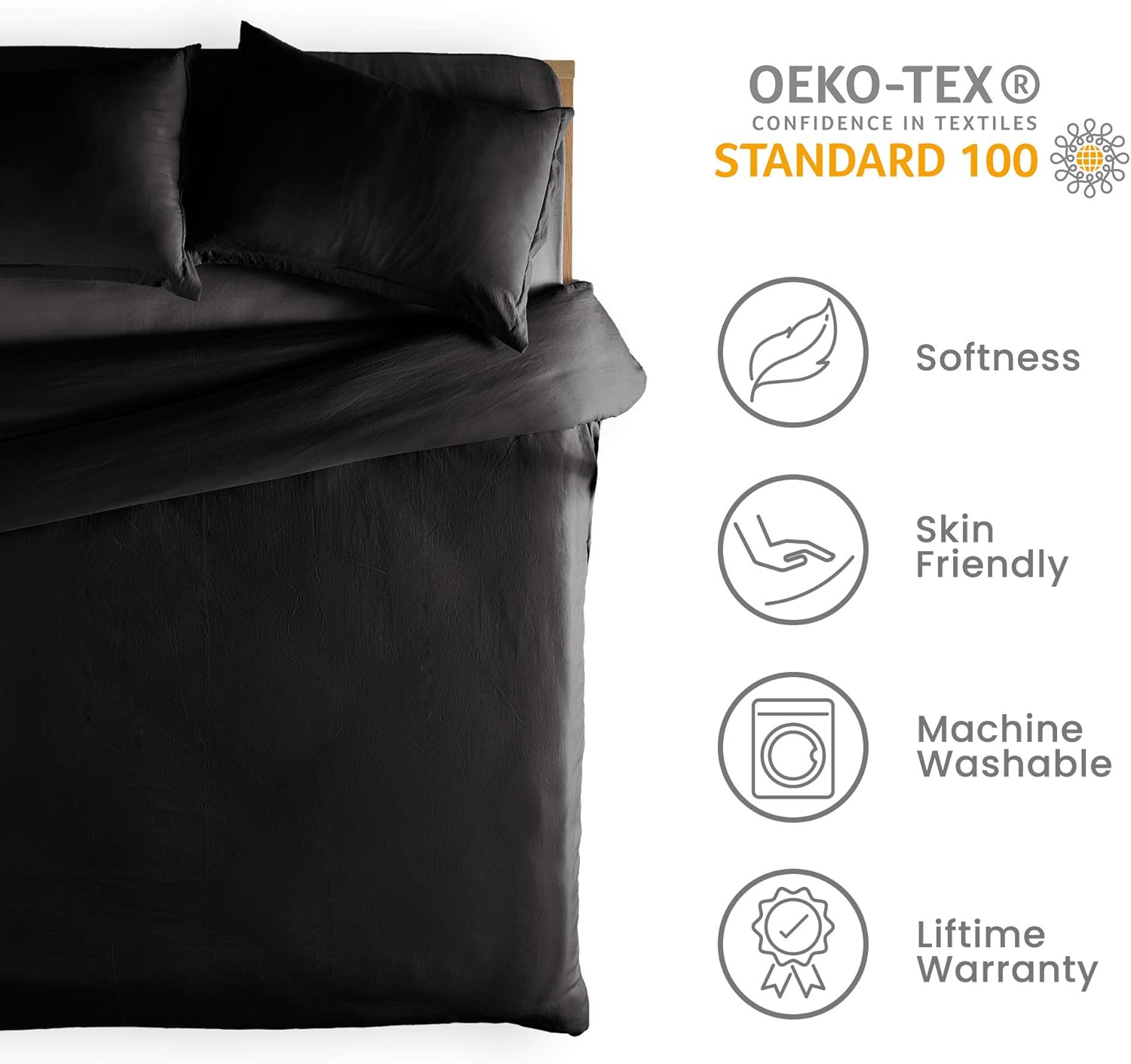 Sleep Zone Juego de funda de edredón para cama, control de la temperatura, 120 gsm, cierre ultra suave, con ataduras en las esquinas 3 unidades