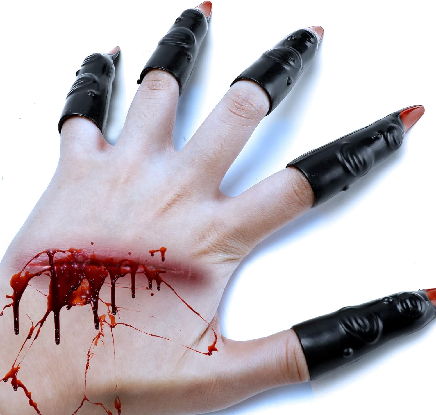 30 dedos de bruja falsos de plástico, coloridos para niños, para leer Halloween, dedos de bruja para fiesta, cosplay, accesorio de disfraz de 5