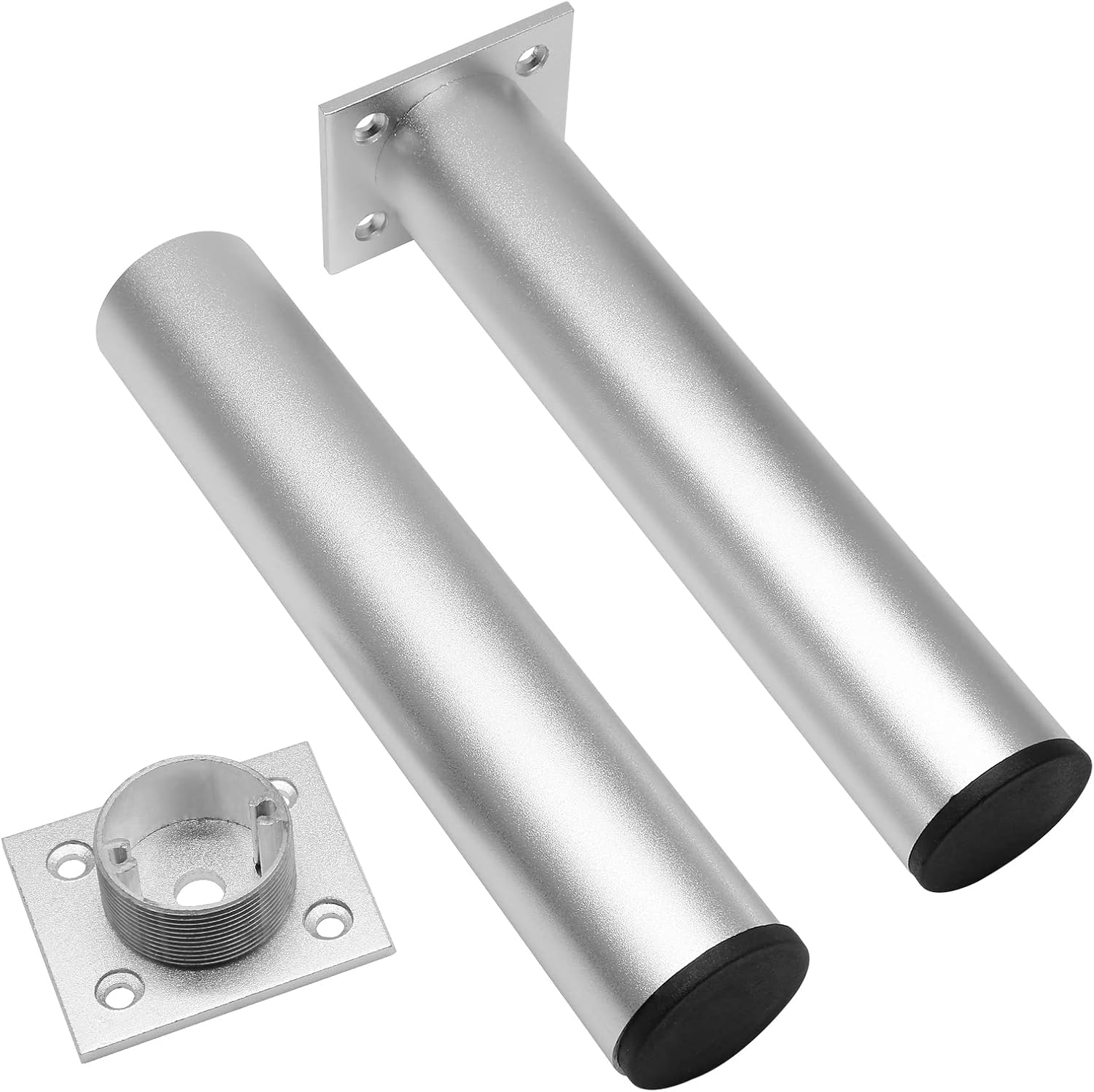Juego de 4 patas para muebles de 7.87 pulgadas, patas ajustables de aleación de aluminio, pies de soporte de sofá redondos de metal, pies ajustables