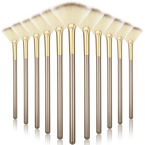 12 brochas suaves para abanicos faciales, rubor, brochas de maquillaje, aplicador de ácido, herramientas cosméticas multiuso para máscara de 12 brochas suaves para abanicos faciales, rubor, brochas de maquillaje, aplicador de ácido, herramientas cosméticas multiuso para máscara de