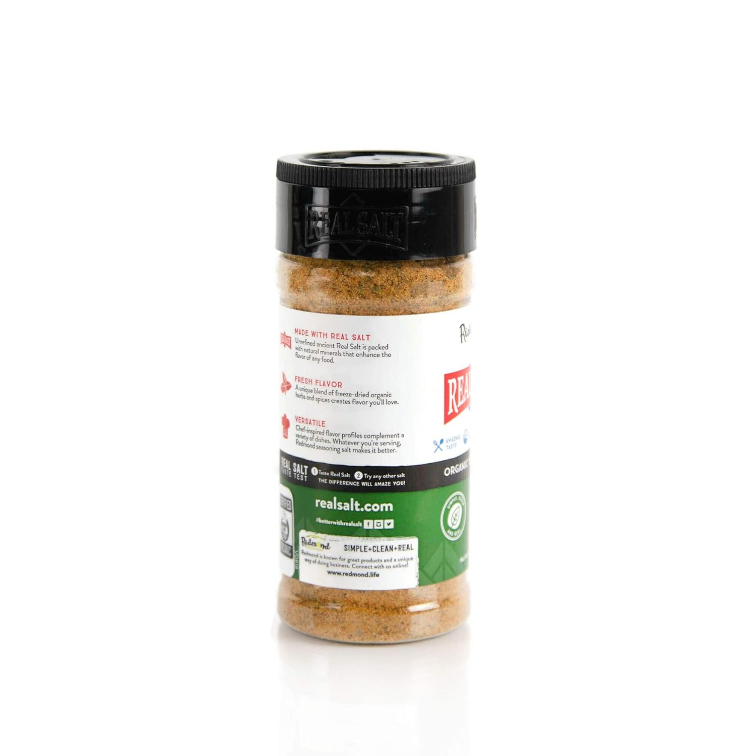 Redmond Real Sea Salt  Natural sin refinar sin gluten, condimento 8.25 onzas coctelera (paquete de 2)