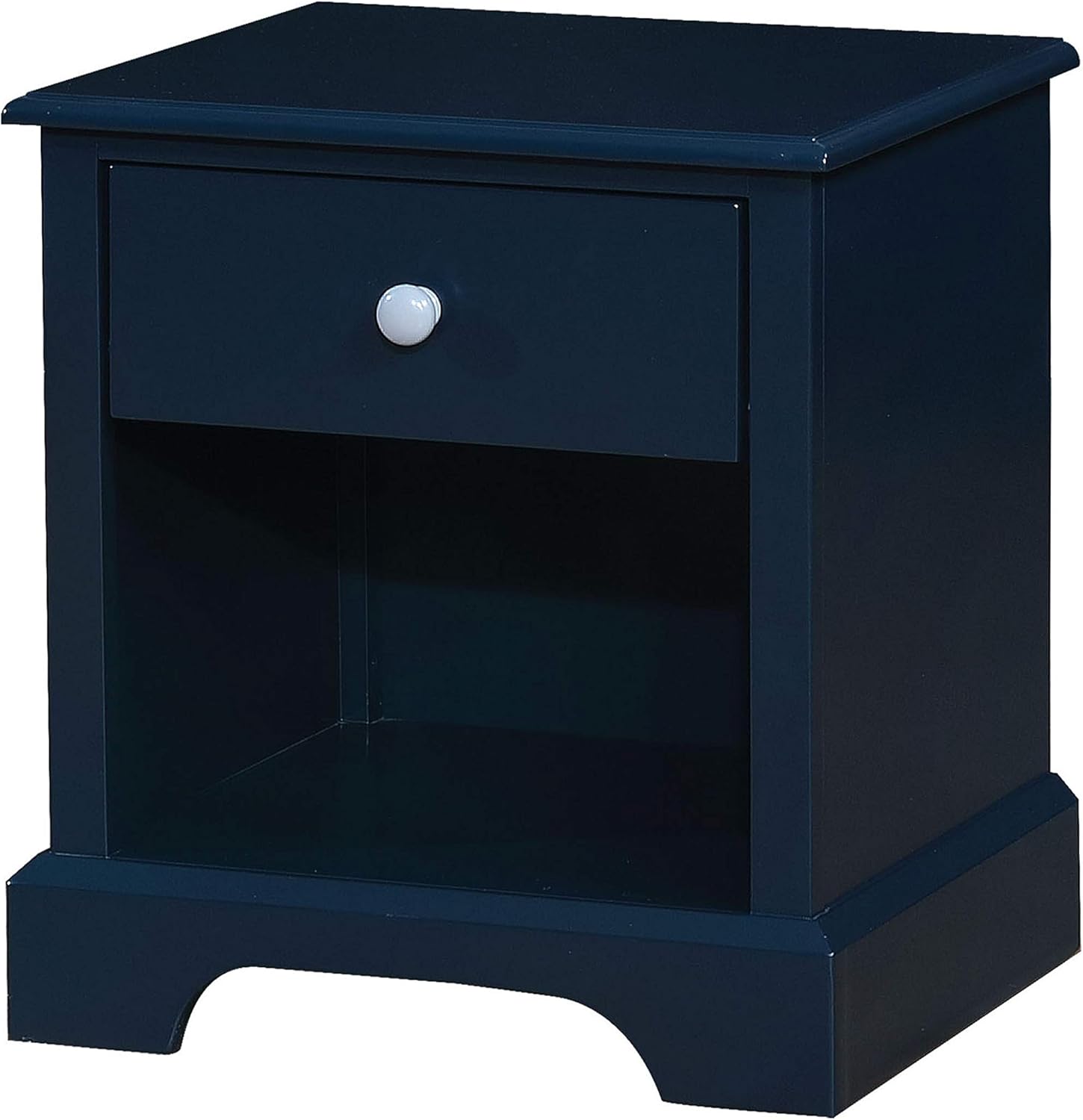 247 Shop at Home Decker – Mesita de noche contemporánea de madera con 1 cajón, color azul