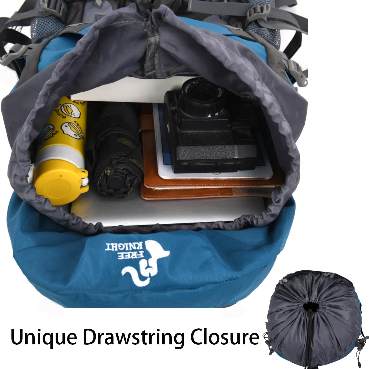 Bseash 60L senderismo camping mochila con cubierta de lluvia, impermeable gran capacidad al aire libre deporte viaje mochila escalada turismo,