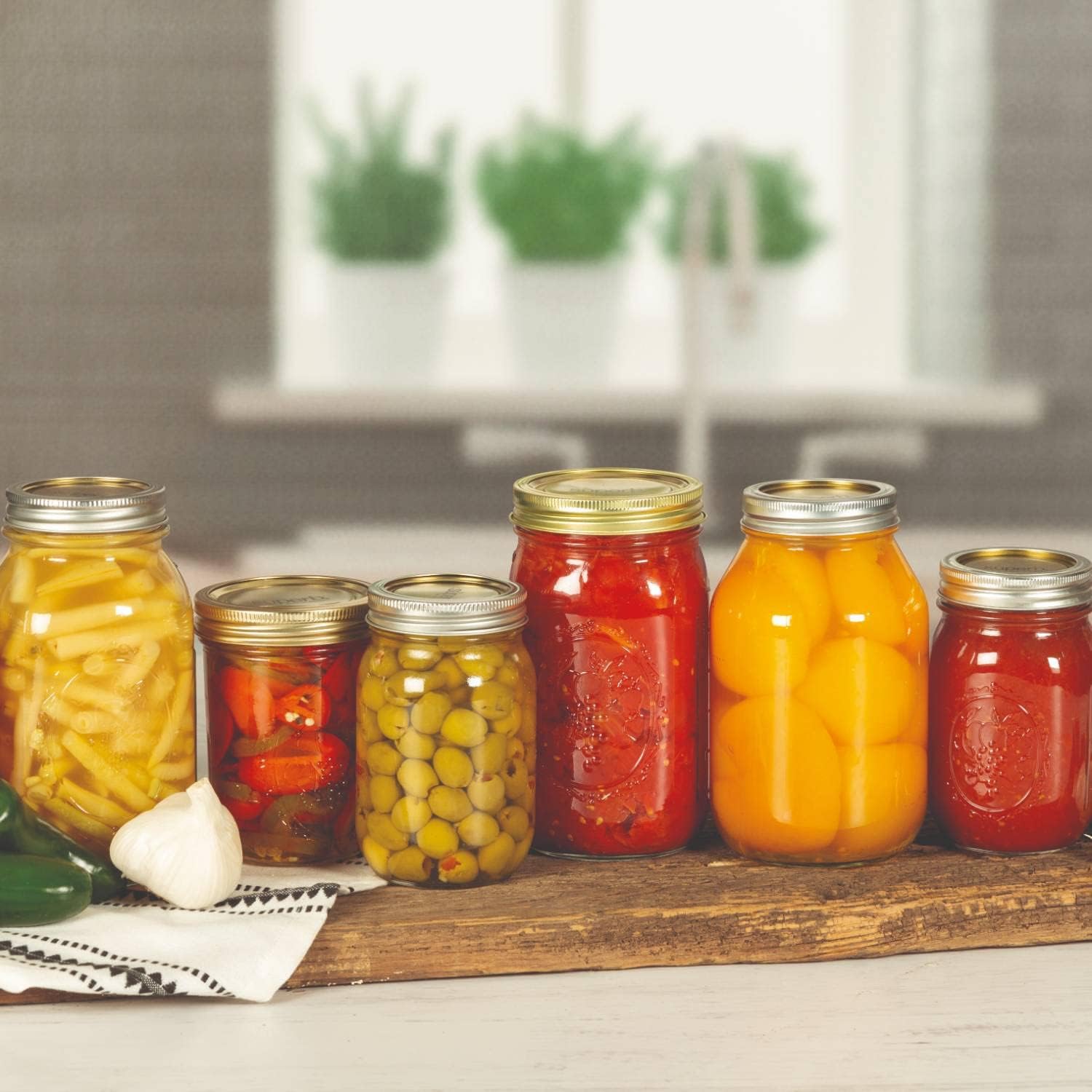 Tapas para conservas  Mason Jar tapa de boca ancha para tarros Ball y Kerr, 3.25 pulgadas de grado alimenticio con sellos gruesos, fabricado en