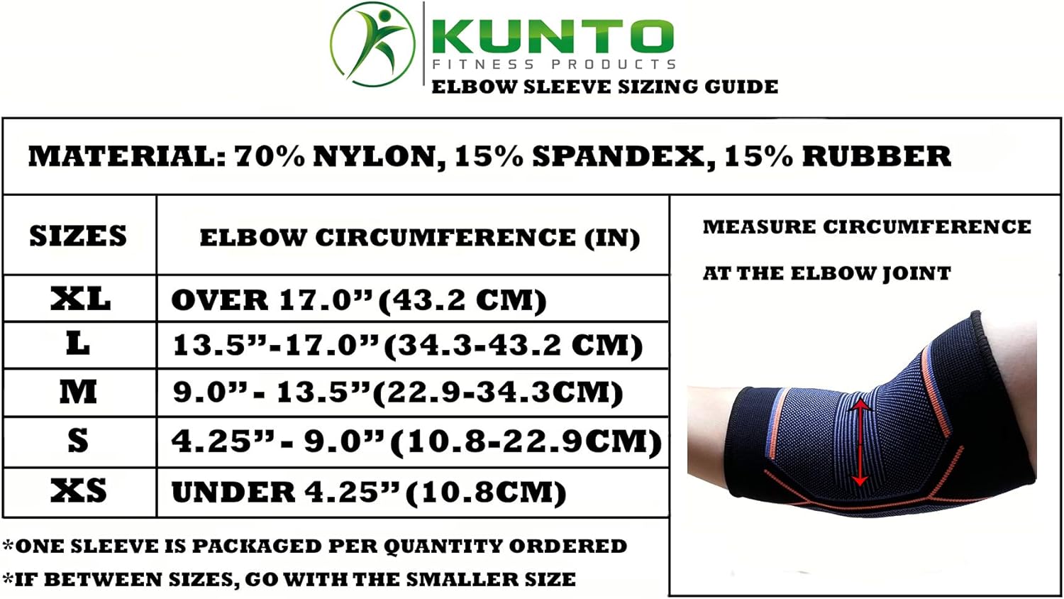 Kunto Fitness – Codera de compresión (enviada desde Estados Unidos) para tendinitis, codo de tenista, tratamiento de codo de golf, reduce el dolor