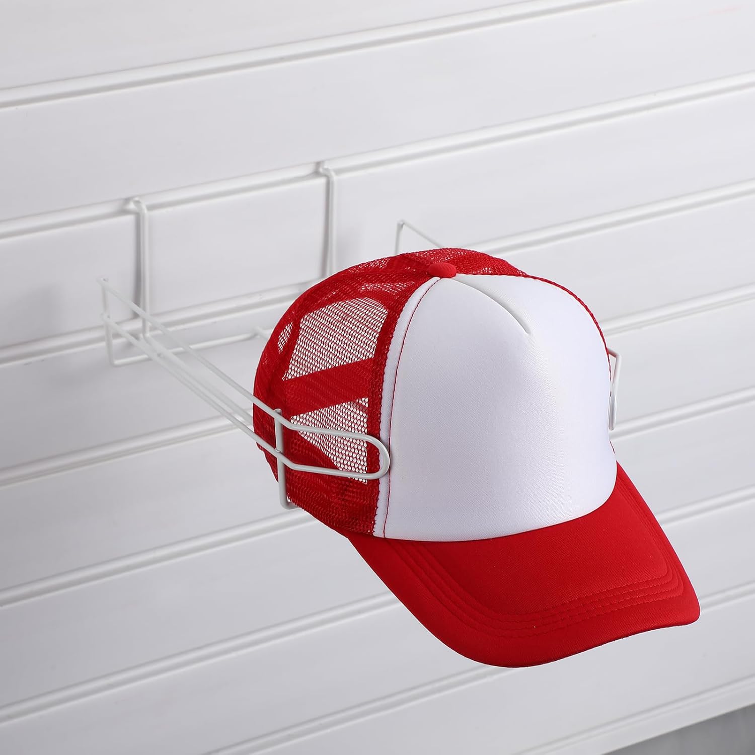 Yexiya 4 piezas de sombrero de alambre para sombreros de béisbol Slatwall estante de exhibición minorista estantes organizadores para mercancías
