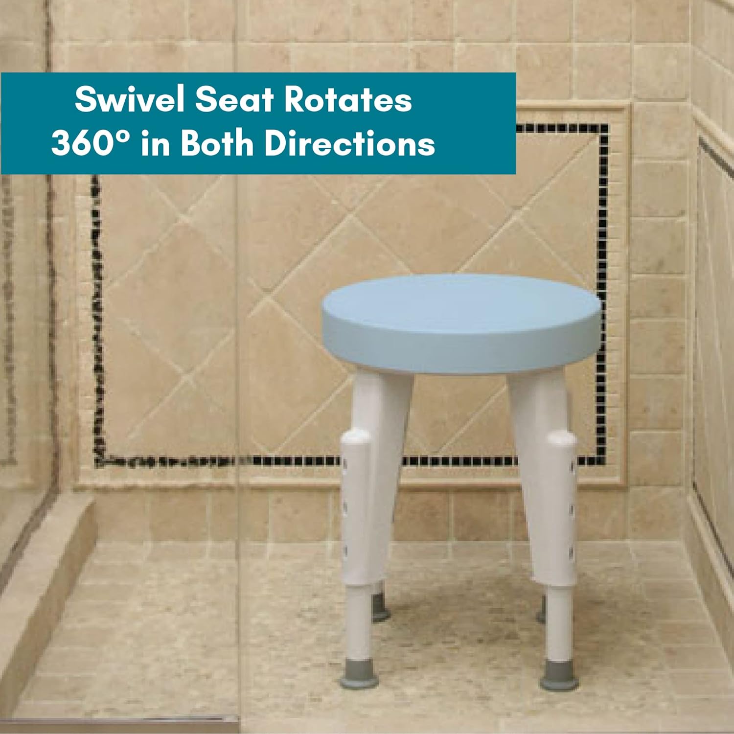 Ableware Banqueta para regadera con patas regulables, 1