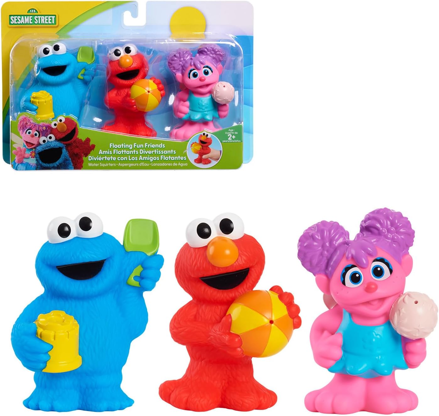 Sesame Street – Juego de 3 piezas de juguetes flotantes para baño y piscina, juguetes para niños de 2 años en adelante Just Play