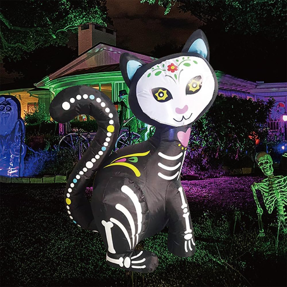 Amazingforless – Decoración inflable LED de Halloween (4-12 pies) con soplador animado espeluznante (Frankenstein, dragón, fantasma, calabaza, perro