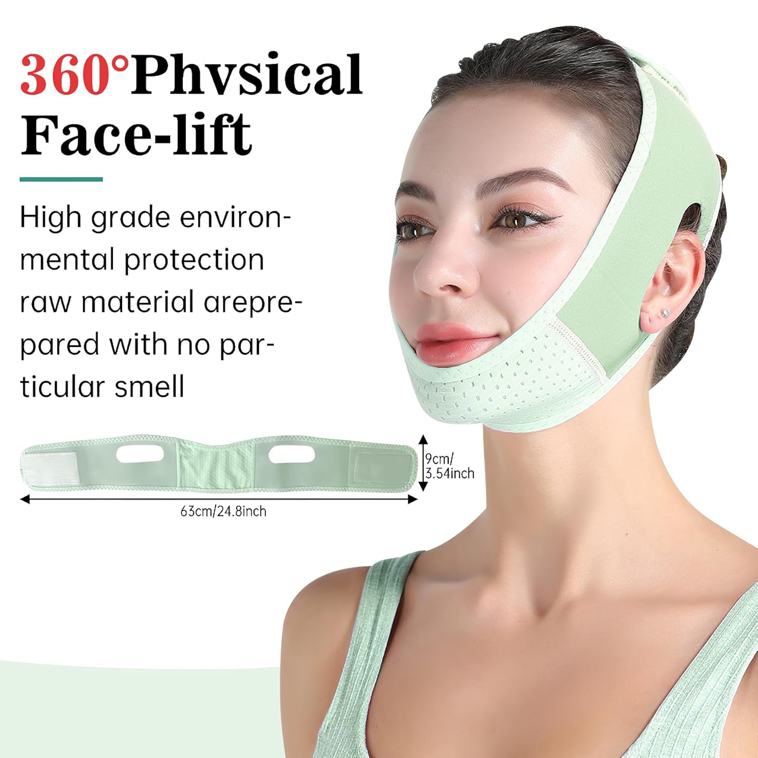 Cinturón de levantamiento facial, banda de estiramiento facial con rejillas de ventilación transpirables, levantamiento de cara, cómodo cinturón en